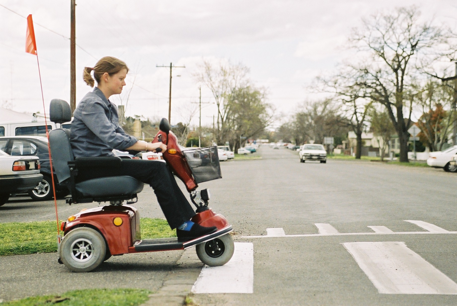 Woman on scooter